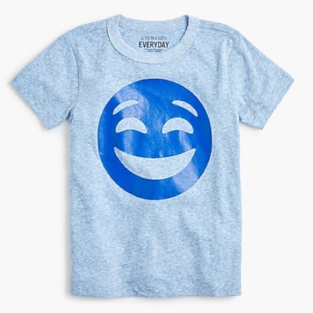 Crewcuts Everyday Blue Smiley Face Graphic Tee - Size 12